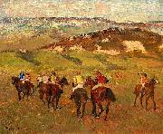 Edgar Degas Jockeys on Horseback before Distant Hills Spain oil painting artist